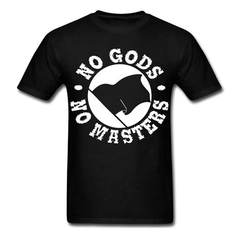 No Gods No Masters Anarchy Flag Anarchist T Shirt Anti Nwo 2019 Fashion