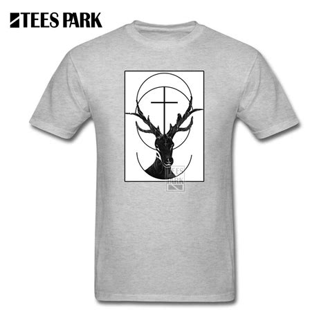 Custom Made T Shirts Deer God Homem Natural Cotton Short Sleeve Clothes