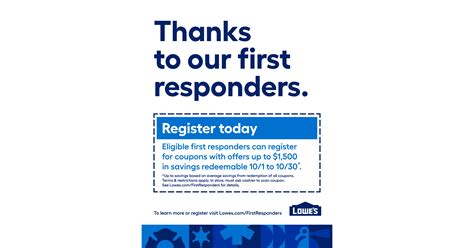 LOWE'S TO EXTEND EXCLUSIVE SAVINGS OFFER TO FIRST RESPONDER COMMUNITY