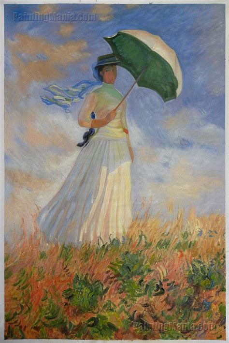 Woman With A Parasol Facing Right Claude Monet Paintings