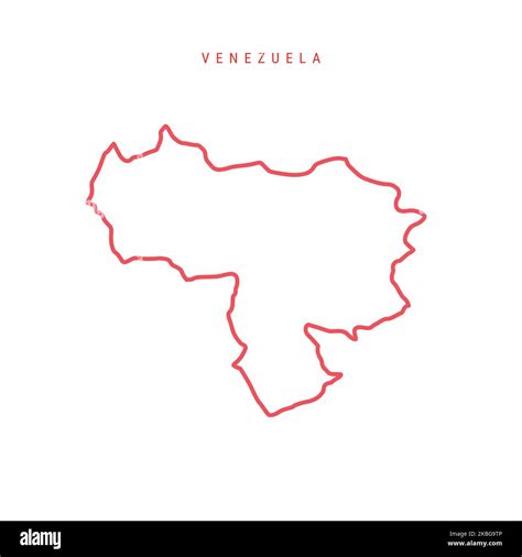 Venezuela Outline Map Venezuelan Red Border Country Name