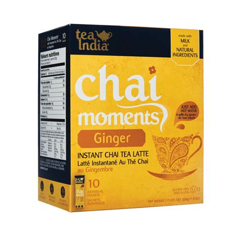 Tea India Instant Chai Tea Latte Ginger 10 Packets 224g Pack Of 1