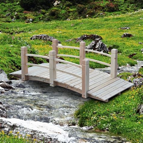 5 Fir Wood Garden Bridge Arch Walkway Railings Decor Weather Resistant