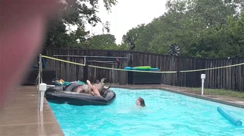 Riding A Bull In The Pool YouTube