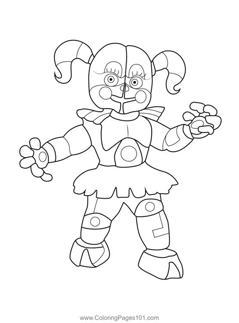 Circus Baby Fnaf Coloring Page For Kids Free Five Nights At Freddys