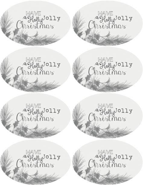 Christmas And Holiday Assorted Circle And Oval Labels Free Printable