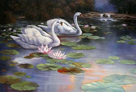 The Swans Lake By Alexander Koester Painting Id An 0980 Ka