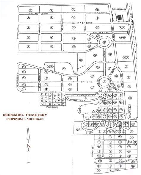 Cemetery Map City Of Ishpeming