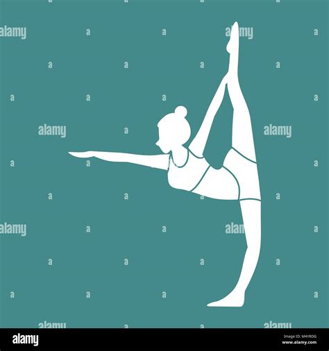 Silhouette Of Leg Stretches Yoga Pose Vector Illustration Stock Vector