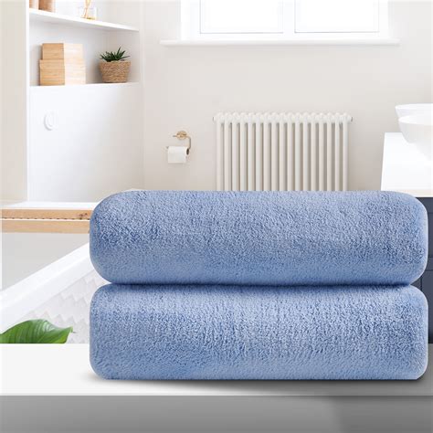 Smuge 2 Pack Oversized Bath Sheet Towels 35 X 70 Inblue 700 Gsm