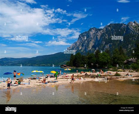 Lake Attersee Austria Stock Photo Alamy