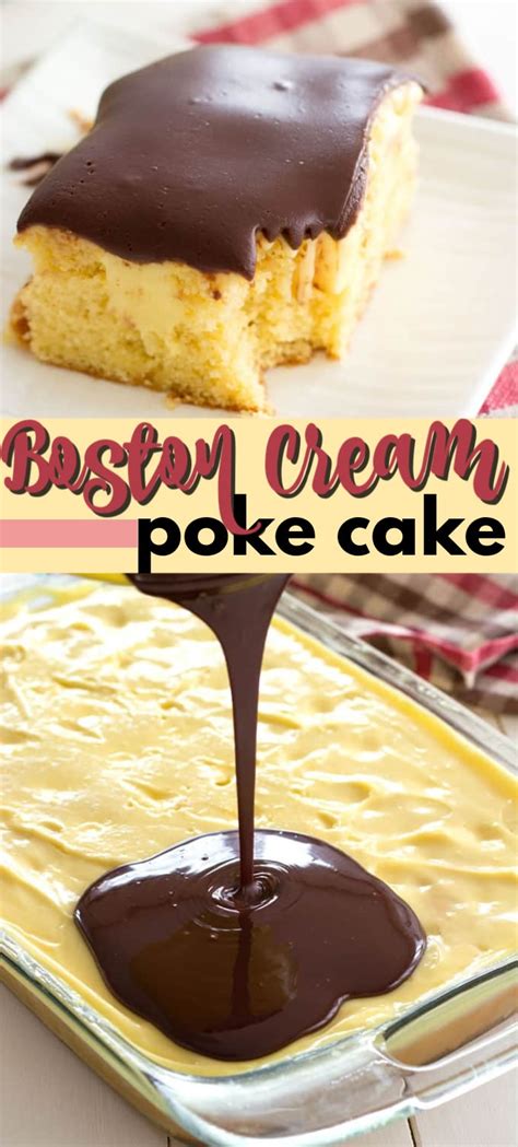 My nephew, who loves boston cream pie, loves this cake. Boston Cream Poke Cake Recipe - Amanda's Cookin' - Cake ...