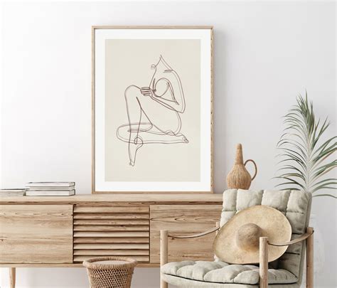 Nude Printable Nude Woman Line Art Female Body Art Print Etsy Australia