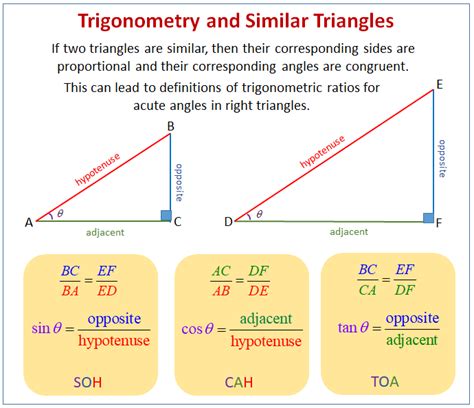 Similarity And Trig Ratios Examples Solutions Videos Lessons