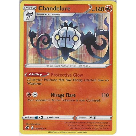 Pokemon Trading Card Game 033192 Chandelure Rare Holo Card Sword