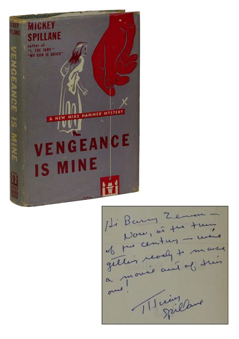 Vengeance Is Mine De Spillane Mickey Good Hardcover 1950 First