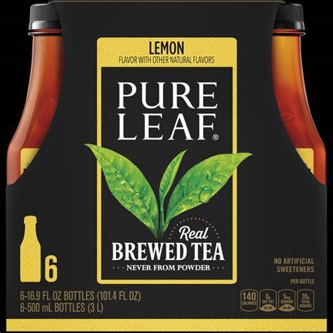 Lipton 6 Pack 169 Oz Pure Leaf Real Brewed Lemon Tea 196784 Blain