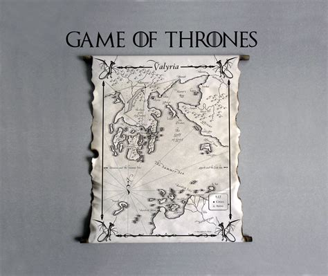 Map Of Valyria Game Of Thrones Westeros Map Essos Map A Etsy