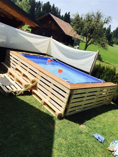 In diesem diy zeigen wir euch, wie ihr ein palettenbett für kinder selber bauen könnt. Pool Aus Paletten Selber Bauen | Haus Bauen