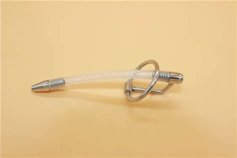 Soft Urinary Catheter Urethral Stimulate Stainless Steel Plug Urethra Sex Toy With Two Ring