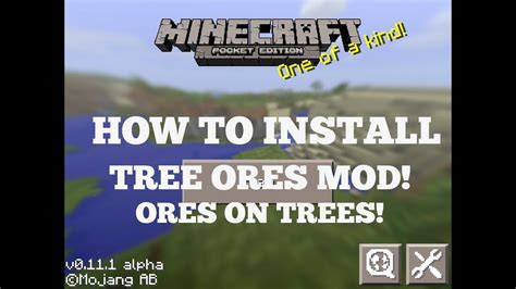 minecraft pocket edition how to install tree ores mod youtube