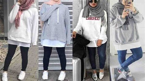jaket hoodie wanita dengan paduan hijab ootd makin fashionable