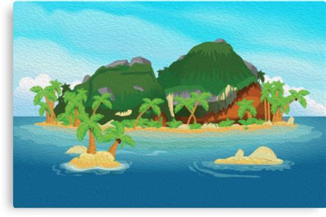 Tropical Island Oil Painting Canvas Prints By Nick Greenaway Redbubble