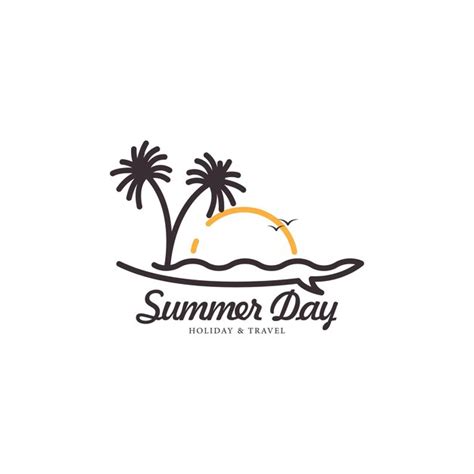 Premium Vector Beach And Island Vacation Logo Design With Summer
