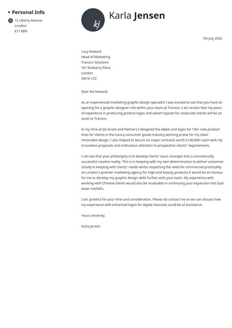 Graphic Design Cover Letter Example And Writing Guide