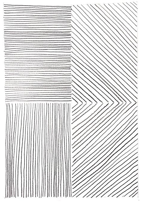Three Different Lines That Are Drawn In Black And White Each With One