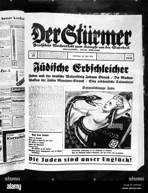 Titelseite Der Ns Zeitung Der Stuermer 1936 Stockfotografie Alamy