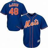 Jacob degrom new york mets t shirt jersey majestic small near mint pitcher blue. Men's New York Mets #48 Jacob DeGrom Blue 2019 Cool Base ...