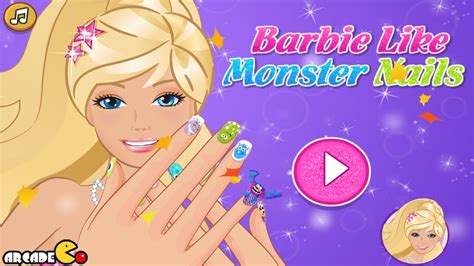 ¿sabíais que a esta muñeca le gusta venir a jugar? Barbie Game: Barbie Monster Nail - Disney Barbie Doll Game - YouTube