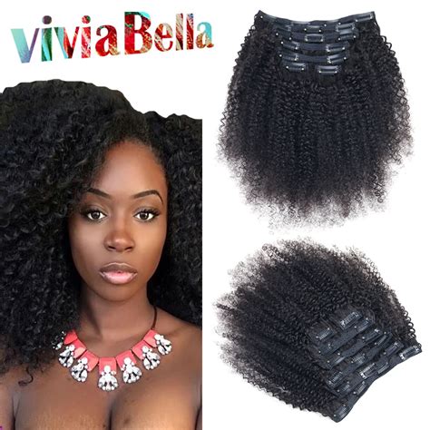 Mongolian Kinky Curly Clip In Hair Extensions Pcs Set Afro Kinky Curly Clip Ins Human Kinky