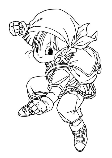 Young Bulma In Dragon Ball Z Coloring Page Kids Play Color Coloring