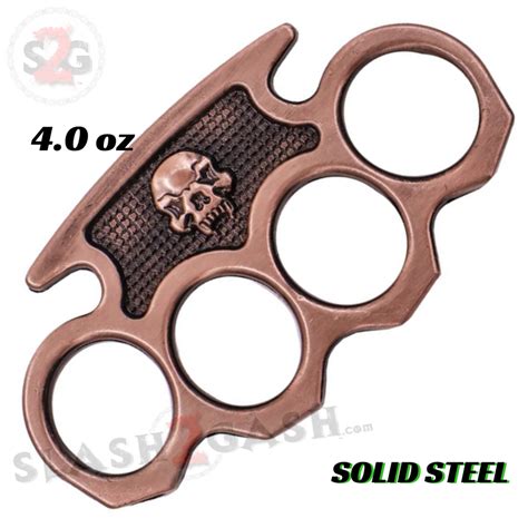 Vampire Skull Knuckle Duster Steel Paperweight Copper Finish Slash2gash