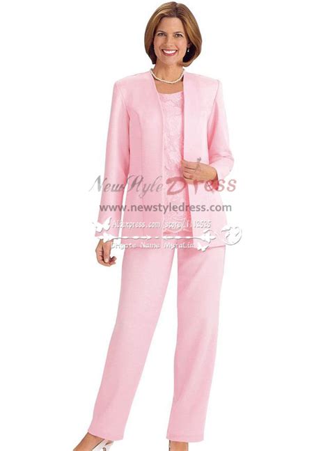 Mother Of The Bride Pantsuit Pink Satin Outfit For Wedding Nmo 237