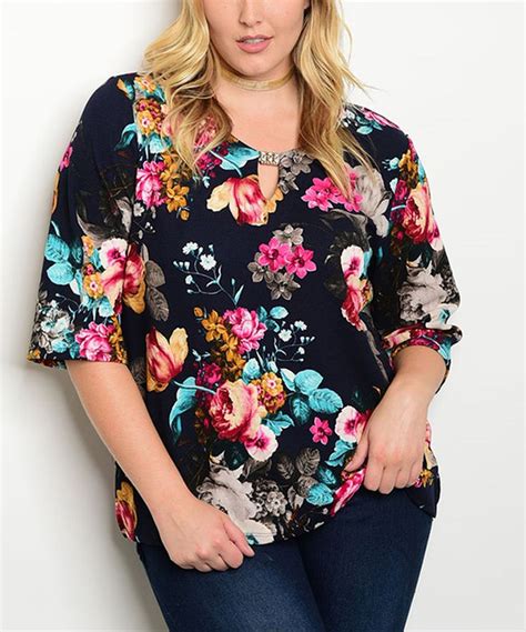 Look What I Found On Zulily Navy Floral Keyhole Top Plus By Shop