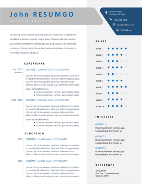 50 resume templates for microsoft word [free download]