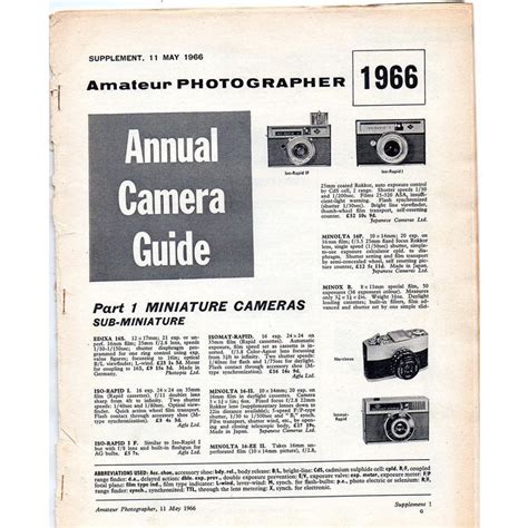 Amateur Photographer Supplement 1966 Annual Camera Guide On Ebid United Kingdom 174010710