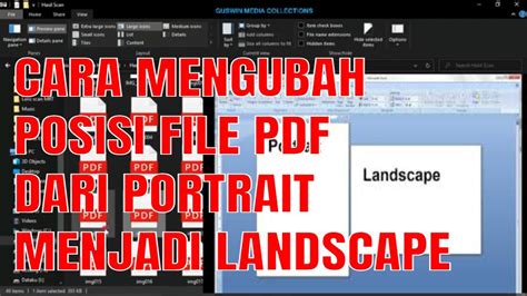 Cara Mengubah Posisi File Pdf Dari Portrait Menjadi Landscape Youtube