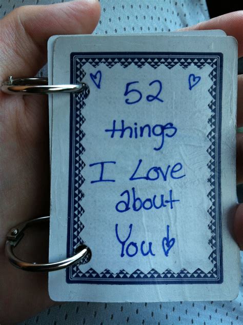 52 Things I Love About You Deck Of Cards Card Template Valentine