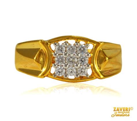 22 Karat Gold Signity Ring For Men Ajri65621 22 Karat Gold Signity