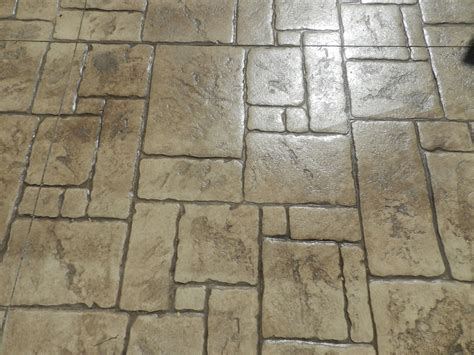 Stamped concrete patterns are used to create the look of brick, slate, flagstone, cobblestone or other patterns on your concrete patio, driveway or other surface. English Ashlar Slate | Stamped concrete, Concrete, Patio