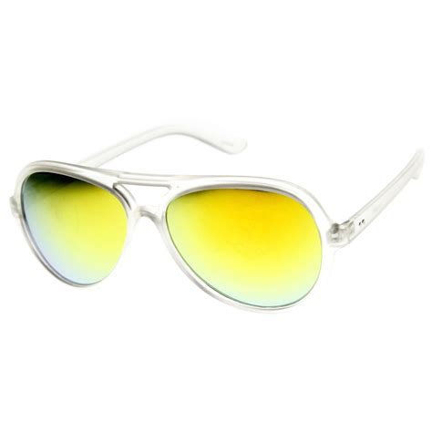 retro frosted revo lens party aviator sunglasses zerouv