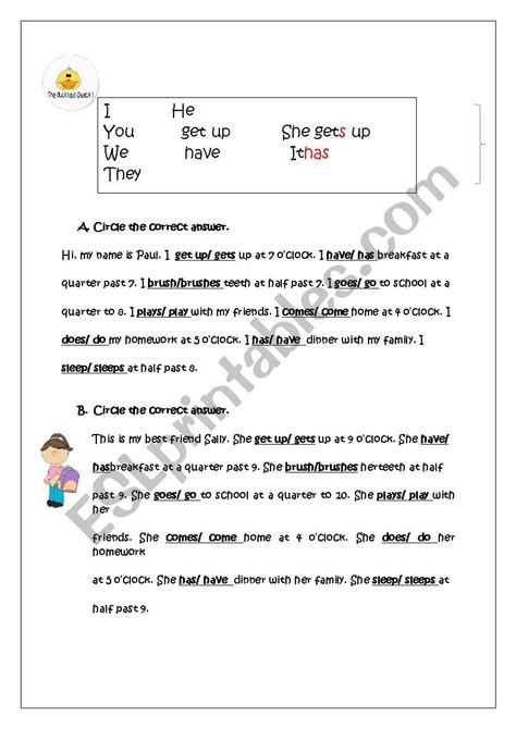 Present Simple Classroom Handout Esl Worksheet By Aysusim