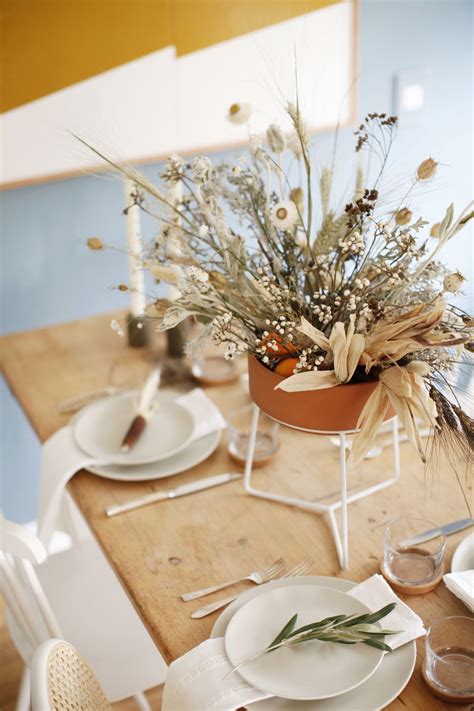 15 thrifty mason jar table decorations and centerpieces that look simply amazing. An Organic Modern Thanksgiving Tabletop with Farmhouse ...