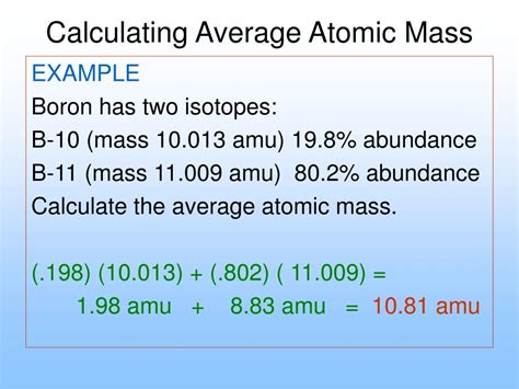 Ppt Average Atomic Mass Powerpoint Presentation Free Download Id
