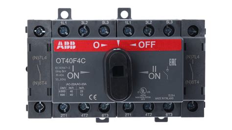 Ot40f4c 1sca104934r1001 Abb 4p Pole Din Rail Isolator Switch 40a