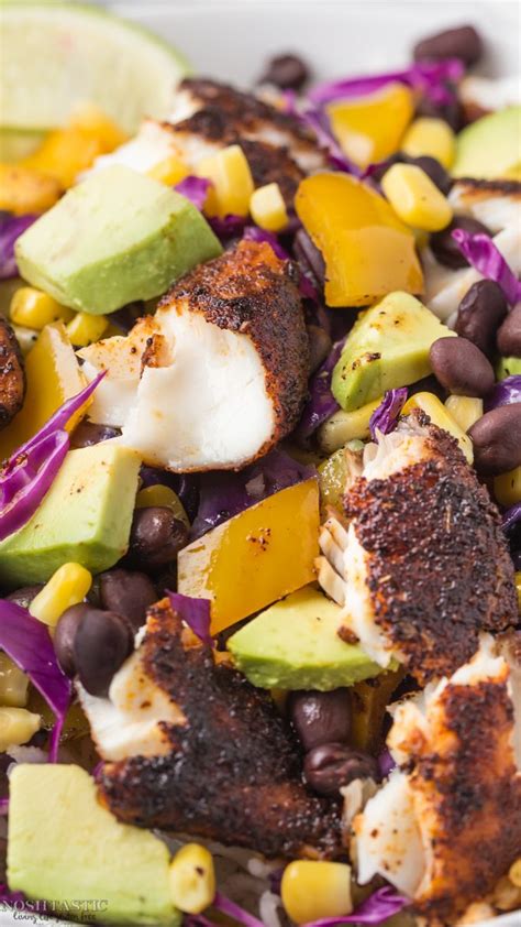 Healthy Fresh Gluten Free Blackened Fish Taco Bowls Recipe Cook It